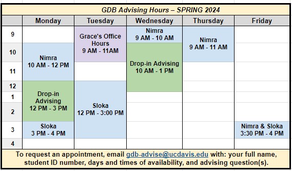 Spring 2024 Advising Hours