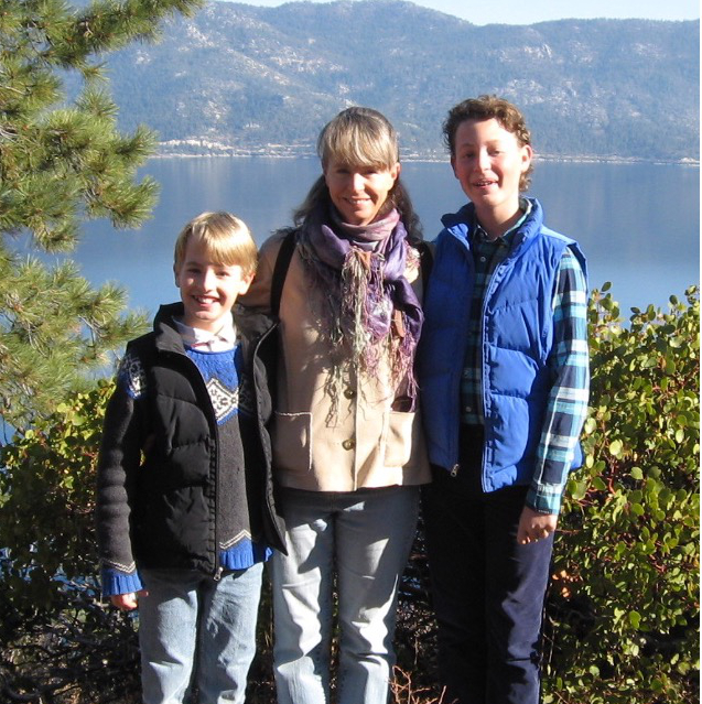 Dr. Davis with her sons at Lake Tahoe, 2018