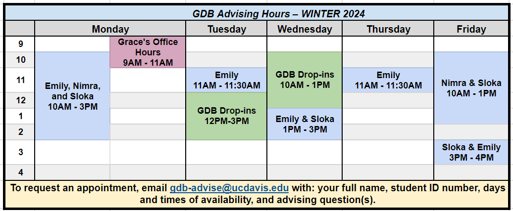 winter 2024 advising schedule
