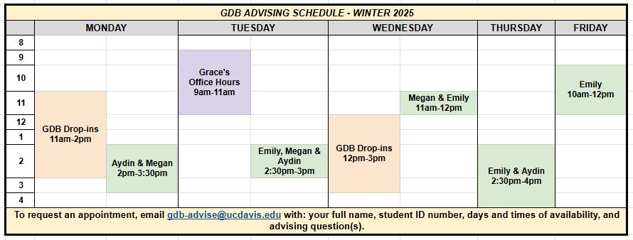 Fall Advising Schedule 