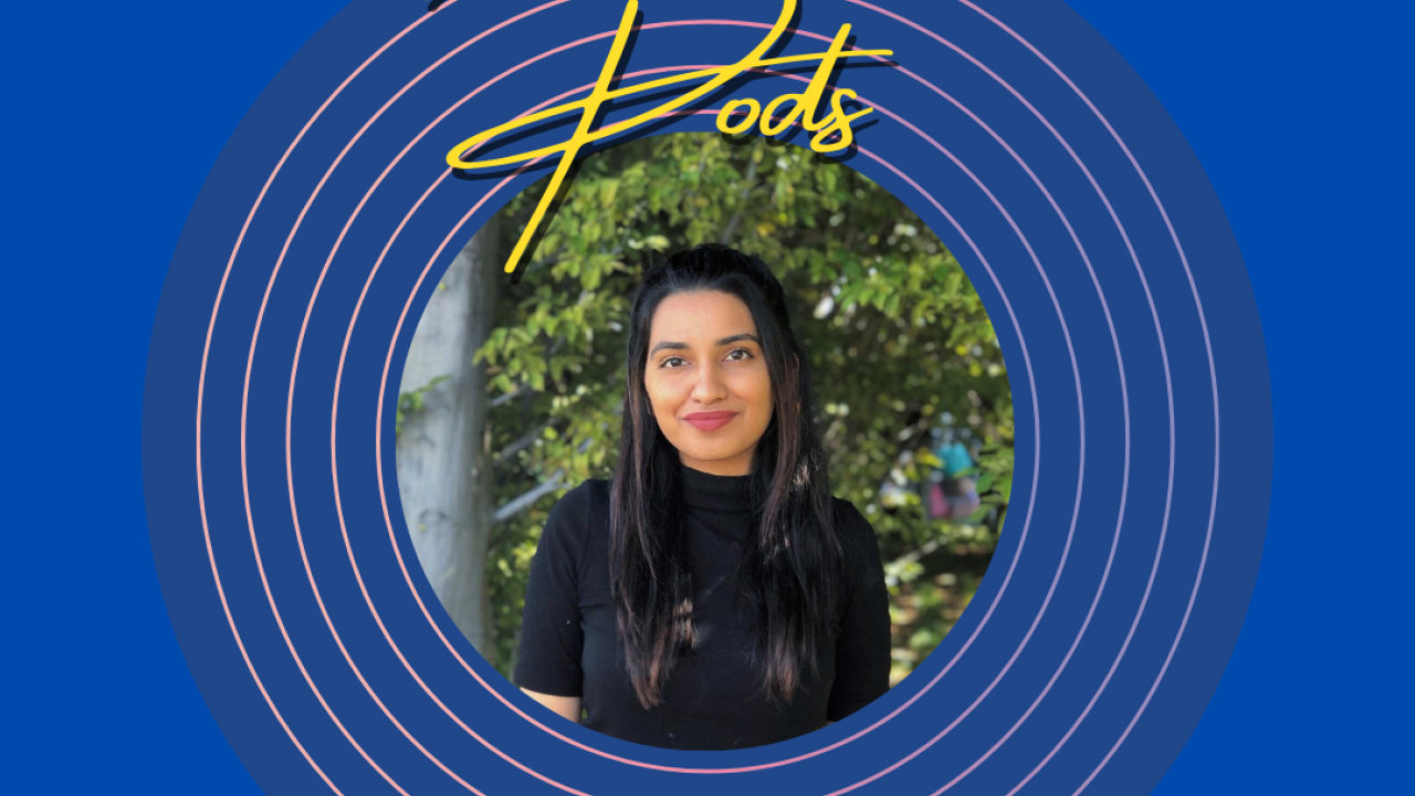practicum pods logo with vanshika's picture in the center