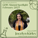 Graphic of Jocelyn with her photo and graphics representing her research and nursing