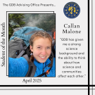 Student of the Month Callan Malone graphic with quote