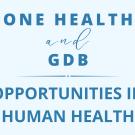 graphic saying one health and gdb: opportunities in human health